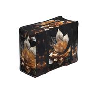 XZDDX White delicate lotus flower Foldable Shopping Bag Full Print Polyester Large Capacity For Picnic Travel Camping