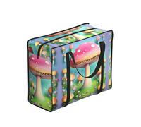 XZDDX Wonderful little mushrooms Foldable Shopping Bag Full Print Polyester Large Capacity For Picnic Travel Camping