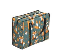 XZDDX Yellow fox Foldable Shopping Bag Full Print Polyester Large Capacity For Picnic Travel Camping