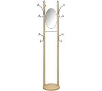 XZDEAIR Multifunction Coat Racks Double Pole Standard Rod Stand Floor Home Simple Modern Clothes Rack Movable Hanger with Mirror
