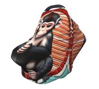 XZDHYZ The silent monkey Versatile full-print Stroller Chair Cover/Nursing Cover, specially designed for your baby, Black