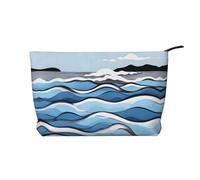 XZDHYZ Waves lapping at the rocks Reusable Cosmetic Bag - Cute and Stylish Multifunctional Pouch for Travel, Daily Use, and Gifting, Black, One Size