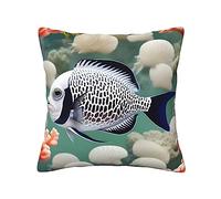 XZDHYZ White Tropical Fish Square pillow cover: a cute must-have at home suitable for home and car camping soft and comfortable