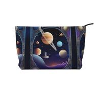 XZDLXJ a Cosmic Voyage Corduroy cosmetic bag, suitable for travel and daily use, Sturdy Lining, Ensures Longevity, Black, One Size