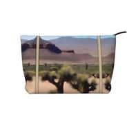XZDLXJ a Desert Vistas Corduroy cosmetic bag, suitable for travel and daily use, Sturdy Lining, Ensures Longevity, Black, One Size