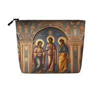 XZDLXJ a Divine Frescoes Water-Resistant Linen-Look Single-Layer Makeup Pouch with Zipperfor Your Daily or Travel Needs, Black, One Size