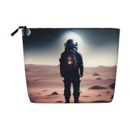 XZDLXJ a Exploration Water-Resistant Linen-Look Single-Layer Makeup Pouch with Zipperfor Your Daily or Travel Needs, Black, One Size