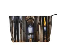 XZDLXJ a Gothic Cathedrals Corduroy cosmetic bag, suitable for travel and daily use, Sturdy Lining, Ensures Longevity, Black, One Size