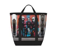 XZDLXJ a Street Art Large Capacity Insulated Shoulder and Tote Bag for Hot and Cold Food, Black, One Size