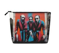 XZDLXJ a Street Art Water-Resistant Linen-Look Single-Layer Makeup Pouch with Zipperfor Your Daily or Travel Needs, Black, One Size