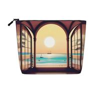 XZDLXJ a Travel Bliss Water-Resistant Linen-Look Single-Layer Makeup Pouch with Zipperfor Your Daily or Travel Needs, Black, One Size