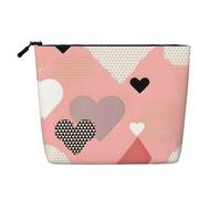 XZDLXJ Abstract Love Chart Water-Resistant Linen-Look Single-Layer Makeup Pouch with Zipperfor Your Daily or Travel Needs, Black, One Size