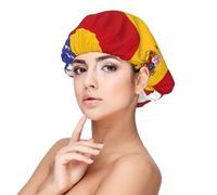 XZDLXJ American Spain Flag Satin Sleep Cap for Adults - Hair Protection and Comfort Black, Black, One size