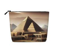 XZDLXJ Ancient Wonders Water-Resistant Linen-Look Single-Layer Makeup Pouch with Zipperfor Your Daily or Travel Needs, Black, One Size