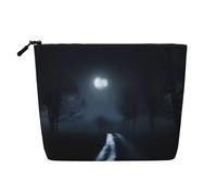 XZDLXJ AnEerieEvening Water-Resistant Linen-Look Single-Layer Makeup Pouch with Zipperfor Your Daily or Travel Needs, Black, One Size