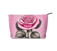 XZDLXJ Beautiful pink roses Corduroy cosmetic bag, suitable for travel and daily use, Sturdy Lining, Ensures Longevity, Black, One Size