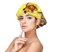 XZDLXJ Bird's Nest Golden Chicken Satin Sleep Cap for Adults - Hair Protection and Comfort, Black, Black, One size