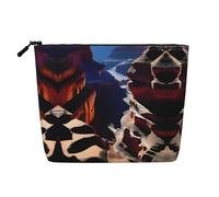 XZDLXJ Canyon Shadows Water-Resistant Linen-Look Single-Layer Makeup Pouch with Zipperfor Your Daily or Travel Needs, Black, One Size