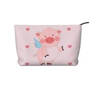 XZDLXJ cartoon flying pig Corduroy cosmetic bag, suitable for travel and daily use, Sturdy Lining, Ensures Longevity, Black, One Size