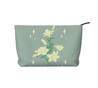 XZDLXJ Cartoon white lilies Corduroy cosmetic bag, suitable for travel and daily use, Sturdy Lining, Ensures Longevity, Black, One Size