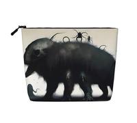 XZDLXJ CreepyCreatures Water-Resistant Linen-Look Single-Layer Makeup Pouch with Zipperfor Your Daily or Travel Needs, Black, One Size