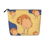 XZDLXJ Crooked Owl Water-Resistant Linen-Look Single-Layer Makeup Pouch with Zipperfor Your Daily or Travel Needs, Black, One Size