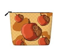 XZDLXJ Cute little hamster Water-Resistant Linen-Look Single-Layer Makeup Pouch with Zipperfor Your Daily or Travel Needs, Black, One Size