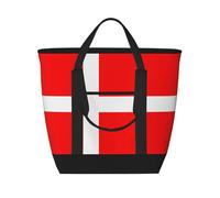 XZDLXJ Denmark Danish Flag Large Capacity Insulated Shoulder and Tote Bag for Hot and Cold Food, Black, One Size