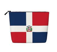 XZDLXJ Dominican Republic Water-Resistant Linen-Look Single-Layer Makeup Pouch with Zipperfor Your Daily or Travel Needs, Black, One Size
