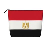 XZDLXJ Egyptian flag Water-Resistant Linen-Look Single-Layer Makeup Pouch with Zipperfor Your Daily or Travel Needs, Black, One Size