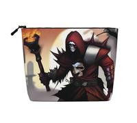 XZDLXJ FangedFiends Water-Resistant Linen-Look Single-Layer Makeup Pouch with Zipperfor Your Daily or Travel Needs, Black, One Size