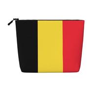 XZDLXJ Flag of Belgium Water-Resistant Linen-Look Single-Layer Makeup Pouch with Zipperfor Your Daily or Travel Needs, Black, One Size