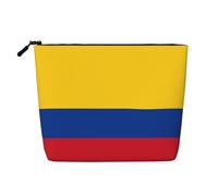XZDLXJ Flag of Colombia Water-Resistant Linen-Look Single-Layer Makeup Pouch with Zipperfor Your Daily or Travel Needs, Black, One Size