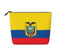 XZDLXJ Flag of Ecuador Water-Resistant Linen-Look Single-Layer Makeup Pouch with Zipperfor Your Daily or Travel Needs, Black, One Size