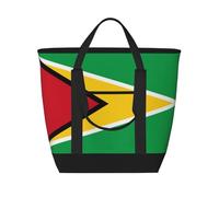 XZDLXJ Flag of Guyana Large Capacity Insulated Shoulder and Tote Bag for Hot and Cold Food, Black, One Size