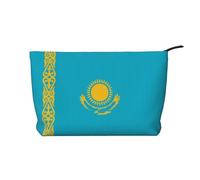 XZDLXJ Flag of Kazakhstan Corduroy cosmetic bag, suitable for travel and daily use, Sturdy Lining, Ensures Longevity, Black, One Size