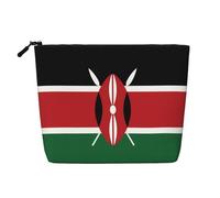 XZDLXJ Flag of Kenya Water-Resistant Linen-Look Single-Layer Makeup Pouch with Zipperfor Your Daily or Travel Needs, Black, One Size