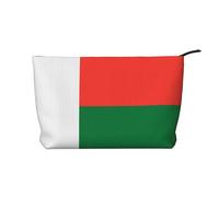 XZDLXJ Flag of Madagascar Corduroy cosmetic bag, suitable for travel and daily use, Sturdy Lining, Ensures Longevity, Black, One Size