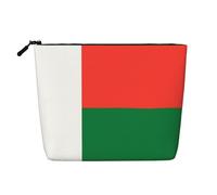 XZDLXJ Flag of Madagascar Water-Resistant Linen-Look Single-Layer Makeup Pouch with Zipperfor Your Daily or Travel Needs, Black, One Size