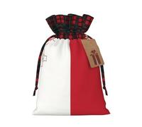 XZDLXJ Flag of Malta Drawstring Burlap Bag with Plaid Fabric and Kraft Paper Tag