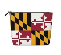 XZDLXJ Flag of Maryland Water-Resistant Linen-Look Single-Layer Makeup Pouch with Zipperfor Your Daily or Travel Needs, Black, One Size