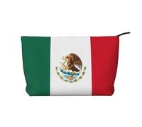 XZDLXJ Flag of Mexico Corduroy cosmetic bag, suitable for travel and daily use, Sturdy Lining, Ensures Longevity, Black, One Size