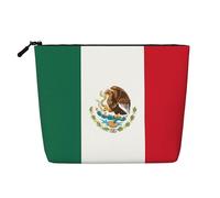 XZDLXJ Flag of Mexico Water-Resistant Linen-Look Single-Layer Makeup Pouch with Zipperfor Your Daily or Travel Needs, Black, One Size