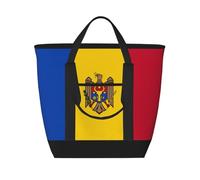 XZDLXJ Flag of Moldova Large Capacity Insulated Shoulder and Tote Bag for Hot and Cold Food, Black, One Size