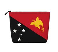 XZDLXJ Flag of Papua New Guinea Water-Resistant Linen-Look Single-Layer Makeup Pouch with Zipperfor Your Daily or Travel Needs, Black, One Size