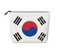 XZDLXJ Flag of Republic of Korea Water-Resistant Linen-Look Single-Layer Makeup Pouch with Zipperfor Your Daily or Travel Needs, Black, One Size