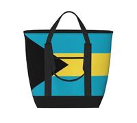 XZDLXJ Flag of the Bahamas Large Capacity Insulated Shoulder and Tote Bag for Hot and Cold Food, Black, One Size