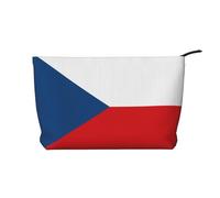 XZDLXJ Flag of the Czech Republic Corduroy cosmetic bag, suitable for travel and daily use, Sturdy Lining, Ensures Longevity, Black, One Size