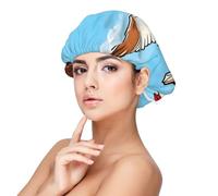XZDLXJ Flying Seagulls Satin Sleep Cap for Adults - Hair Protection and Comfort Black, Black, One size