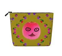 XZDLXJ Funny Face Peach Water-Resistant Linen-Look Single-Layer Makeup Pouch with Zipperfor Your Daily or Travel Needs, Black, One Size